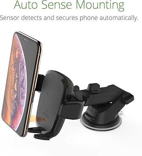 iOttie - Cargador inalámbrico de automóvil, Auto Sense, carga Qi, con sujeción automática, CD y ventilación de aire, con soporte para iPhone, Samsung Galaxy, Huawei, LG, Smartphones
