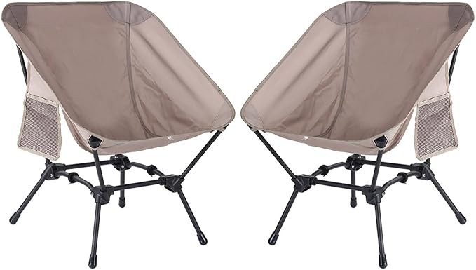 Genérico Silla de Playa Plegable 2 Pack, Silla de Camping Portátil con Respaldo Alto, Resistente y Ligera con Bolsillo Lateral para Campamento/Exterior/Picnic/Concierto/Deportes