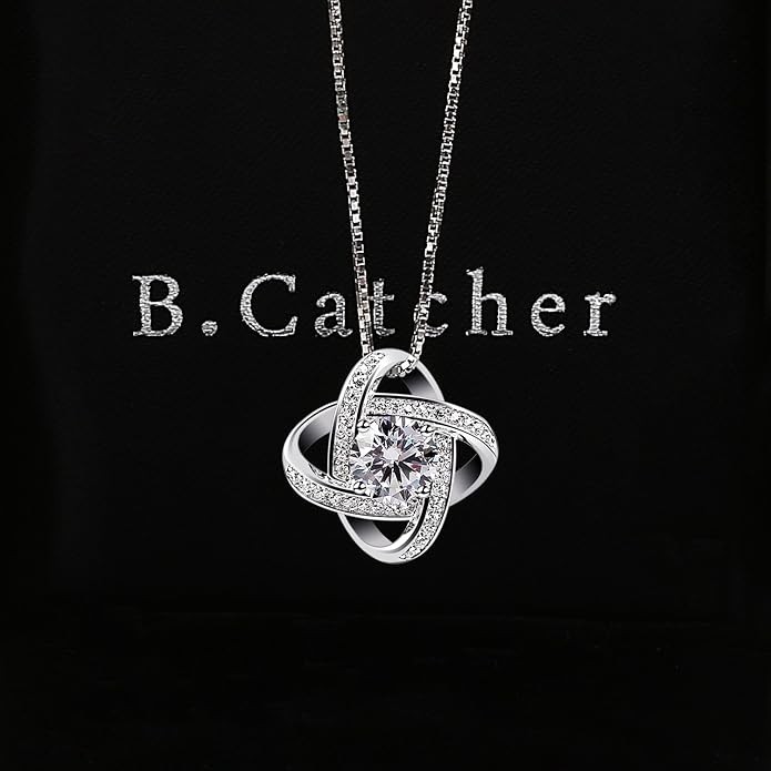 B.Catcher Collar Mujer Plata de Ley 925 ''Eres la luz de mis Ojos'' con para Regalo San Valentín Originales Cadena 45cm Longitud